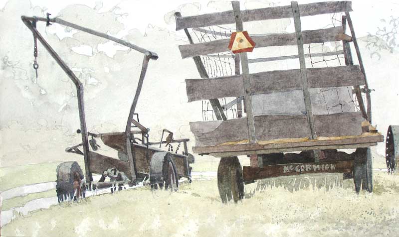 Bale Loader And Hay Wagon by Eddie Flotte