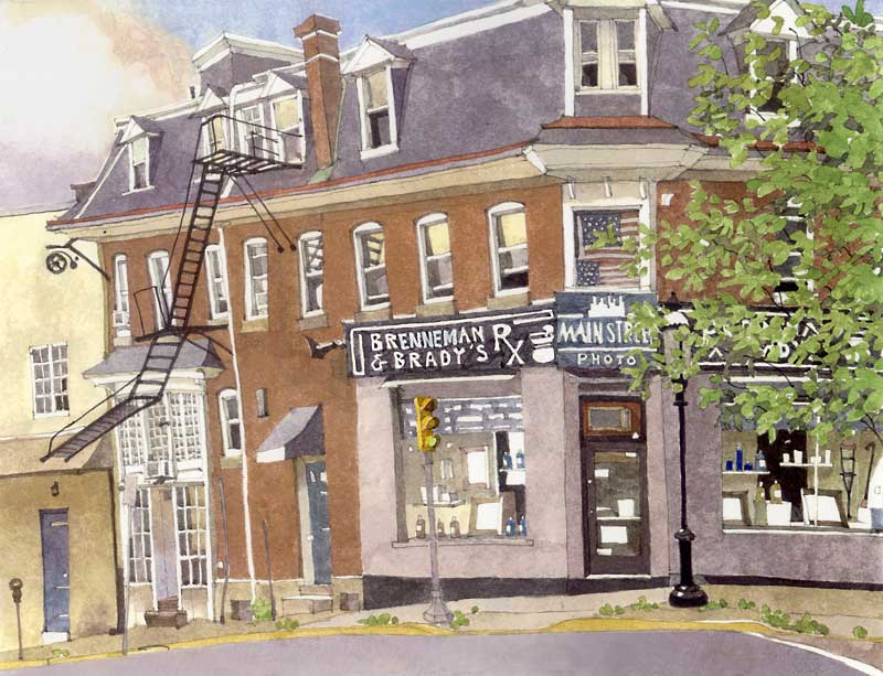 Brenneman and Brady's Drug Store by Eddie Flotte