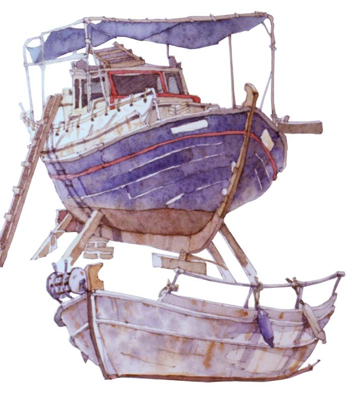Dry Dock in Spetses by Eddie Flotte