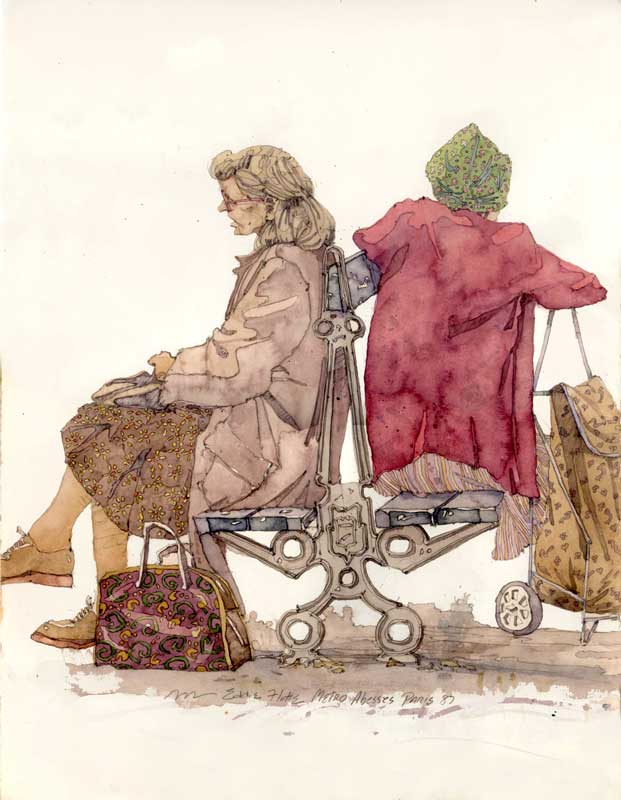 Ladies at Place des Abbesses by Eddie Flotte