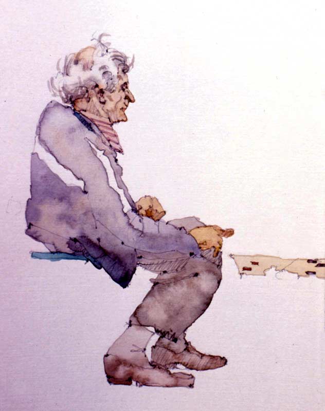 Parisian Playing Checkers by Eddie Flotte