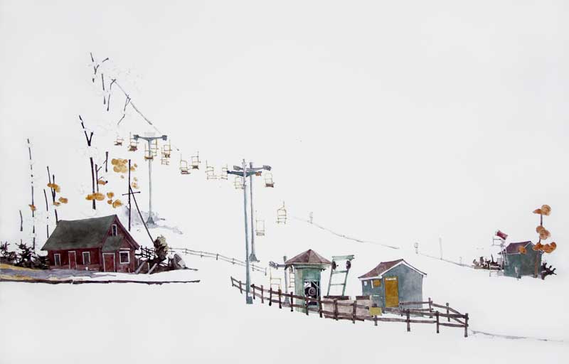 Ski Slope at Spring Mount by Eddie Flotte