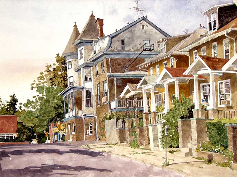 Watercolor Painting by Eddie Flotte: Wyndham Hotel Amber, PA