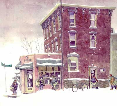Watercolor Painting by Eddie Flotte: Ambler Paper Boys