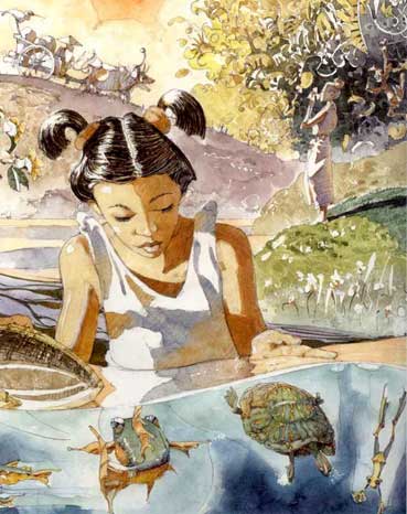 Watercolor Painting by Eddie Flotte: Angkat 04