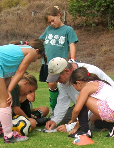 Eddie Coaching Girls Soccer