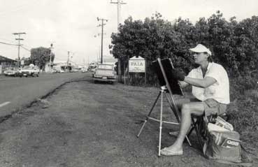 Eddie Drawing Paia Town