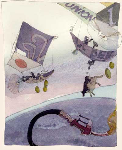 Watercolor Painting by Eddie Flotte: Union 1 Flyers Watercolor Painting by Eddie Flotte: Union 1 Flyers