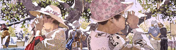 Closeup of Eddie Flotte's Painting: Banyan Companions