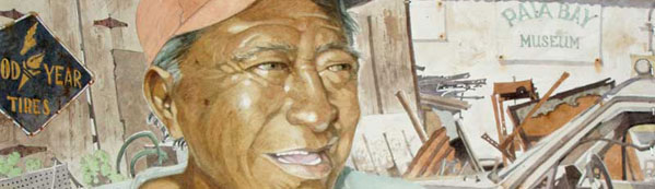 Closeup of Eddie Flotte's Painting: Portrait of Mister Brown