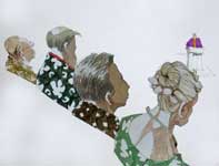Painting by Eddie Flotte: A Captive Audience