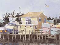 Painting by Eddie Flotte: Across the Margate Bridge