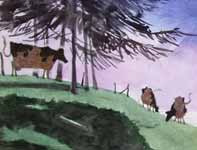 Painting by Eddie Flotte: A Most Adventurous Dairy Cow 02