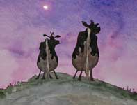 Painting by Eddie Flotte: A Most Adventurous Dairy Cow 05