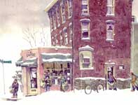 Painting by Eddie Flotte: Ambler Paper Boys
