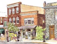 Painting by Eddie Flotte: Ambler Police Station