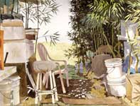 Painting by Eddie Flotte: Bamboo Studio