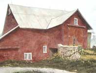 Painting by Eddie Flotte: Behind The Barn