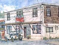 Painting by Eddie Flotte: Bersamin's Market