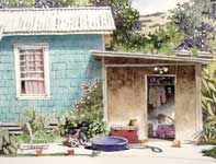Painting by Eddie Flotte: Big Wheels and Bungalows