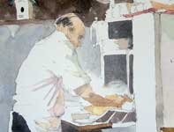 Painting by Eddie Flotte: Bill at Hank's Place