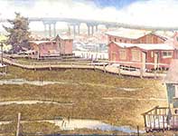 Painting by Eddie Flotte: Bridge To Yesterday