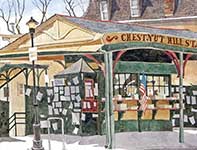 Painting by Eddie Flotte: Chestnut Hill Train Station