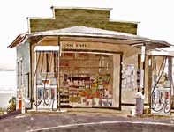 Painting by Eddie Flotte: Ching Store