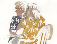 Painting by Eddie Flotte: Coffee Talk Sketch
