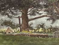 Painting by Eddie Flotte: Dog House And Dinner Bell