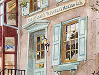 Painting by Eddie Flotte: Dr Fisik's Perpetual Motion Lab
