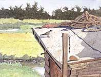 Painting by Eddie Flotte: Five Cent Crabs