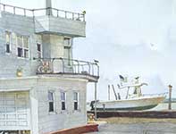 Painting by Eddie Flotte: Five Seagulls