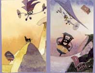 Painting by Eddie Flotte: Flying Machine Dream Sketches