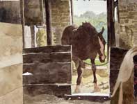 Painting by Eddie Flotte: Frolic's Horse Hopefully
