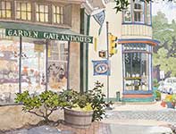 Painting by Eddie Flotte: Garden Gate Antiques