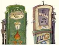 Painting by Eddie Flotte: Gas Pumps