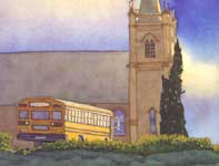 Painting by Eddie Flotte: Ghost Bus