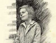 Painting by Eddie Flotte: Girl at the Barn
