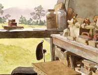 Painting by Eddie Flotte: Grinding Corner
