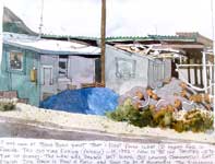 Painting by Eddie Flotte: Ice House at Blackburn Point