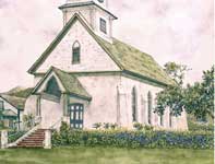 Painting by Eddie Flotte: Ka'aumanu Church