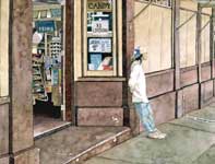 Painting by Eddie Flotte: Komoda's Bakery
