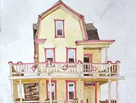 Painting by Eddie Flotte: Little Yellow Bay House