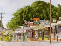 Painting by Eddie Flotte: Makawao Town