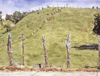 Painting by Eddie Flotte: Maliko Hill
