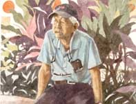 Painting by Eddie Flotte: Man on the Wall