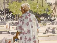 Painting by Eddie Flotte: Man with the Walker