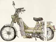 Painting by Eddie Flotte: Mobilette