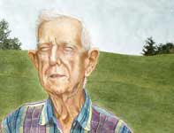 Painting by Eddie Flotte: Mr Kuerner on Kuerner's Hill
